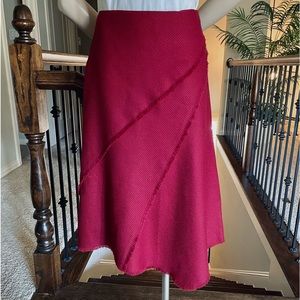 NWT Harold’s Asymmetrical Raw Edge Wool Skirt Size 4